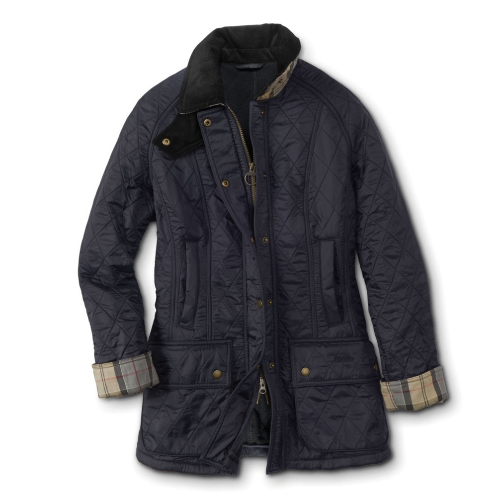 Barbour Quilted Navy Blue Coat